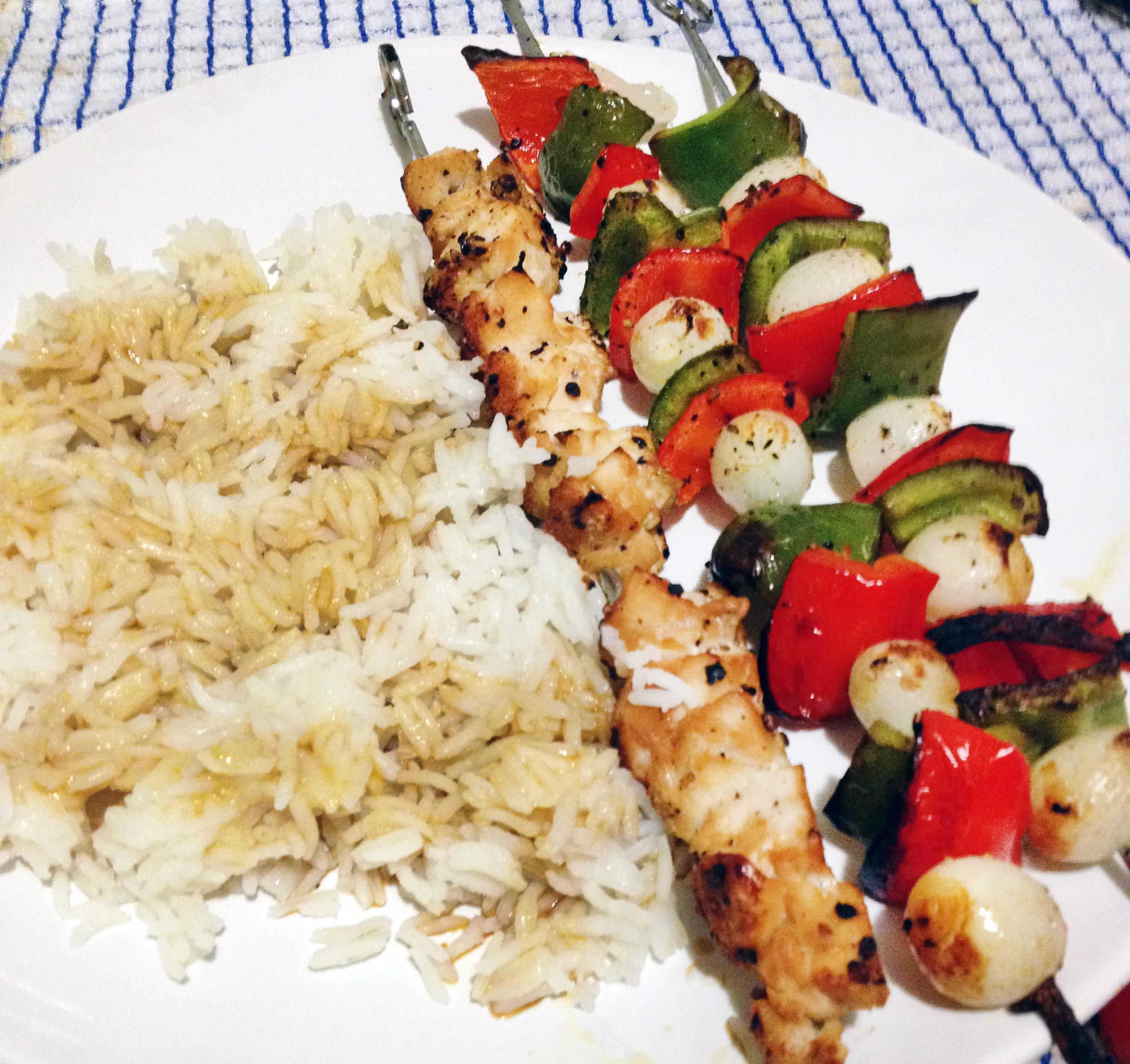 Onion & Pepper Chicken Skewers