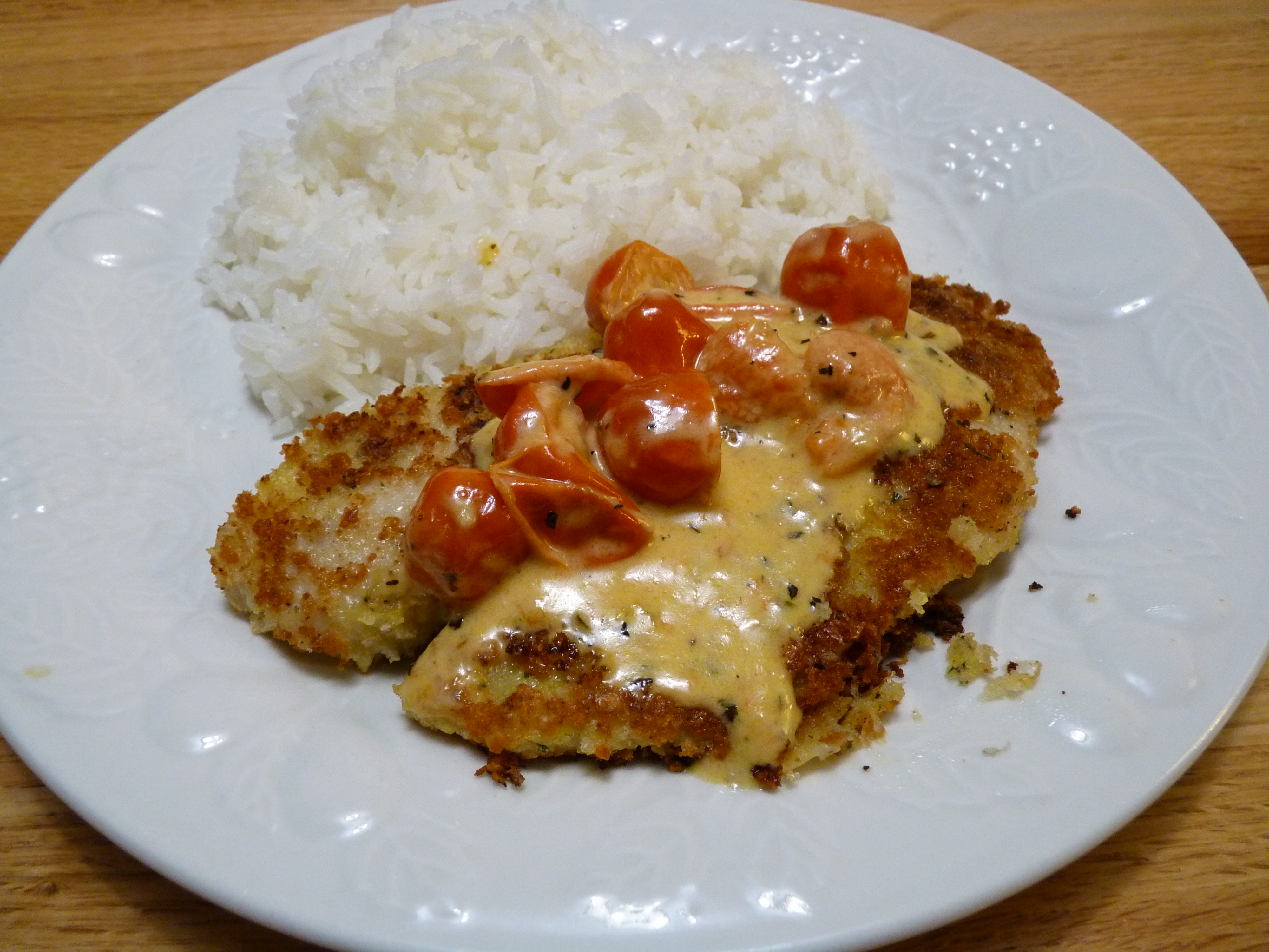 Parmesan Crusted Tilapia With Tomato and Basil Cream Sauce BigOven 458456