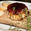 Apple Plank Grilled Camembert with Strawberry-Shallot Jam