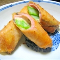 Asparagus, ham, cheese Spring Rolls