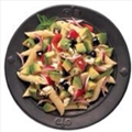 Avocado pasta salad with red pepper & feta cheese