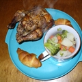 Bachelor Chow - Rotisserie Cornish Hen, Potatoes, Broccoli & Carrot Dinner