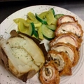 Bacon Wrapped Mushroom and Feta Cheese Stuffed Deep Fried Chicken