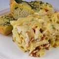 Baked Chicken and Bacon Alfredo & Garlic Bread
