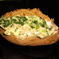 Baked Potatoes Stuffed with Spinach, Parmesan and Mushrooms