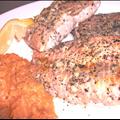 Baked Salmon Marinated in Lemon and Garlic