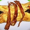 Balsamic mushroom, onion, tomato and cheese omelet