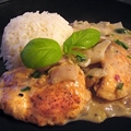 Basil Chicken in Coconut-Curry Sauce