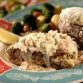 Basil-Rubbed Fresh Fish with Lobster Alfredo