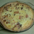 BBQ'd chicken and smoked gouda quiche
