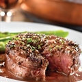 Beef -Peppercorn-Seasoned Steaks with Mustard-Wine Sauce