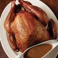 Brined and Barbecued Turkey with Pan Gravy   