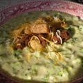 Broccoli and Cheese Soup with Croutons