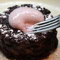 Brownie w/ White Chocolate Raspberry Orb