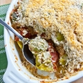 Brussels Sprouts with Smoked Bacon in a Mustard Cream Topped with a Parmesa
