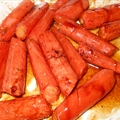 Carrots, glazed with honey and cinnamon