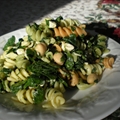 Cavatappi and Garbanzo beans with Spinach and Feta