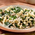 Cavatappi with Spinach, Beans, and Asiago Cheese