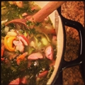 Cheese Tortellini Soup with Cannellini Beans, Kielbasa & Kale