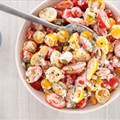 Cherry Tomato Salad with Buttermilk Basil Dressing