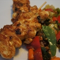 Chicken Satay with Vegetables and Peanuts