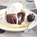 Chocolate Fondant, Caramel Sauce and Ice Cream