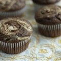 Chocolate peanut butter swirl muffins