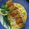 City Pork Kabobs with Creamy Mushroom Sauce