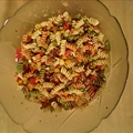 Colorful, hearty noodle salad