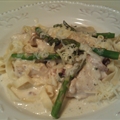 Creamy Chicken, Bacon and Asparagus pasta