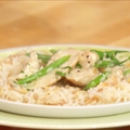 Creamy Dijon-terragone chicken with rice pilaf