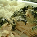 Creamy salmon with baby spinach