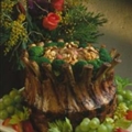 Crown Roast of Pork with Walnut-Rhubarb Stuffing