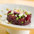 Crumbled Goat Cheese Red Beet and Green Bean Tartare