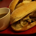 Dripping Roast Beef Sandwiches with Melted Provolone with Au Jus