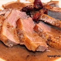 Duck Breast with Dried Cranberries, Cream and Raspberry Jam
