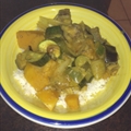 Eggplant, pumpkin & zucchini curry