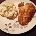 Feta and Bacon Stuffed Chicken with Onion Mashed Potatoes