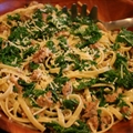 Fettucine with Sausage and Kale