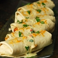 Fire Roasted Vegetable Burritos with Cilantro/Roasted Pepper Queso