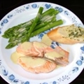 Fried Salmon & Cold Asparagus with Mustard Mayonnaise