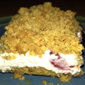Frozen strawberries and cream dessert