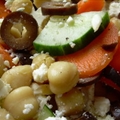 Garbanzo bean, Feta and Black Olive Salad