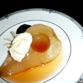 Ginger Poached Pears with Ginger Cream