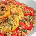 Gratineed Tomatoes with Asiago and Fresh Herbs