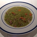 Green Split Pea Soup with Smoked Sausage
