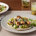Grilled Chicken Tostadas al Carbon with Grilled Tomatillos and Queso Fresco