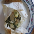 Halilbut and Leeks Baked in Parchment