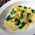 Handkerchiefs with Spinach, Garlic And Pecorino Cheese