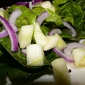 Hearts of Romaine Salad with Apple, Red Onion and Cider Vinaigrette